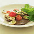 mushroom, steak & tomatoes